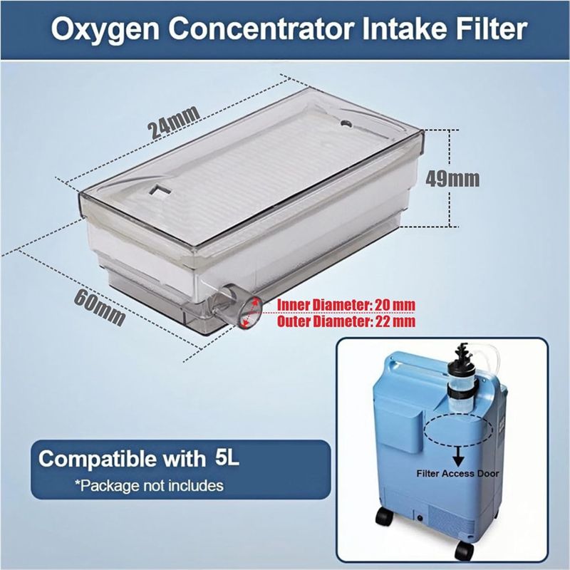 Oxygen Concentrator Filter Intake - A76G Paquete de 3 Filtros de