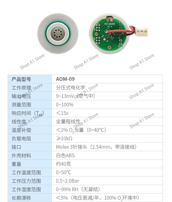 El sensor de oxígeno AOM-09 re - Oxygen Sensor Cell Replacement reseña y precio