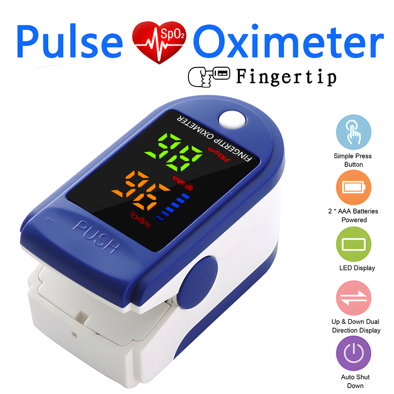 Oxímetro de pulso Digital TFT  - Oxygen Saturation Monitor Fingertip reseña y precio