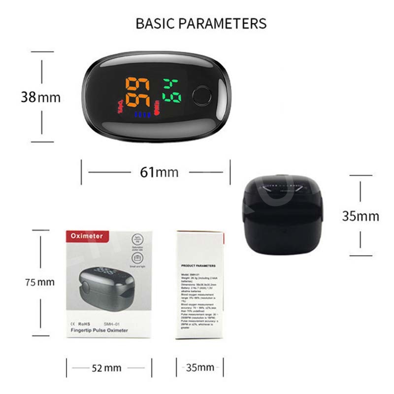Oxímetro de pulso SpO2 con LED - Oxygen Saturation Monitor Fingertip reseña y precio